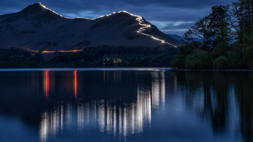 child-friendly summits: Catbells lit up