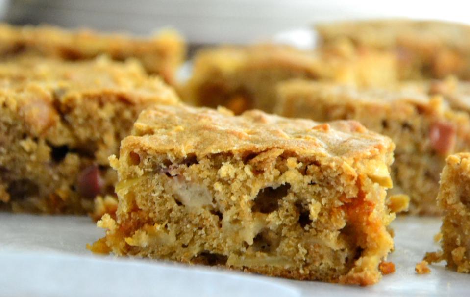 Step aside pie. These chunky apple butterscotch bars take apple desserts to the next level.