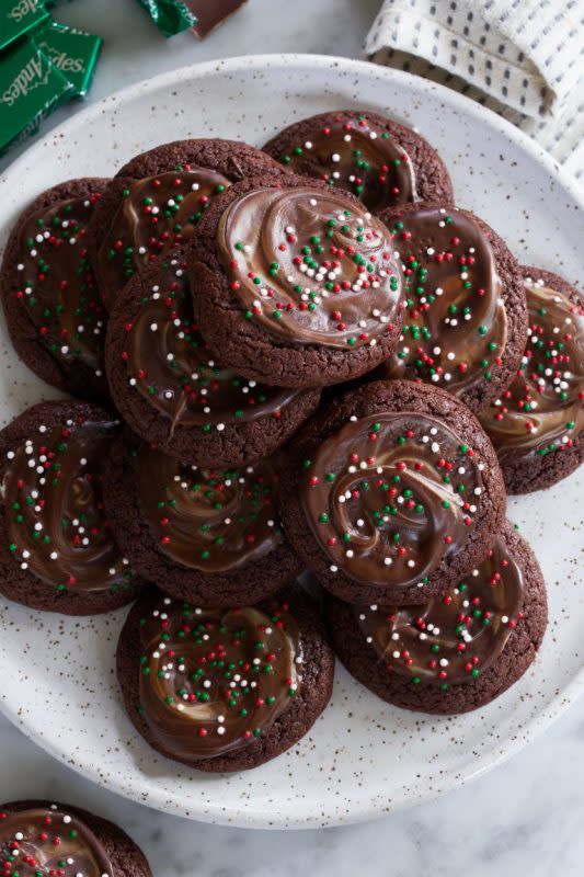 <p>Cooking Classy</p><p>The favorite after-dinner mint transformed into a delicious cookie.</p><p><strong>Get the recipe: <a href="https://www.cookingclassy.com/andes-mint-cookies/" rel="nofollow noopener" target="_blank" data-ylk="slk:Andes Mint Cookies;elm:context_link;itc:0;sec:content-canvas" class="link ">Andes Mint Cookies</a></strong></p>