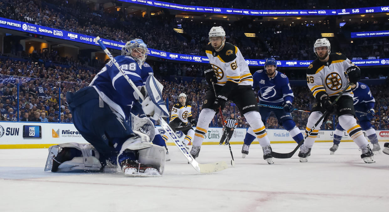 The Bruins are struggling against the Lightning, and some line adjustments are certainly in order. (Getty)