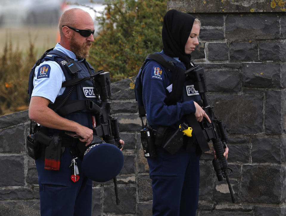 The officer has been praised for standing in solidarity with Muslims. Source: AP/Vincent Yu