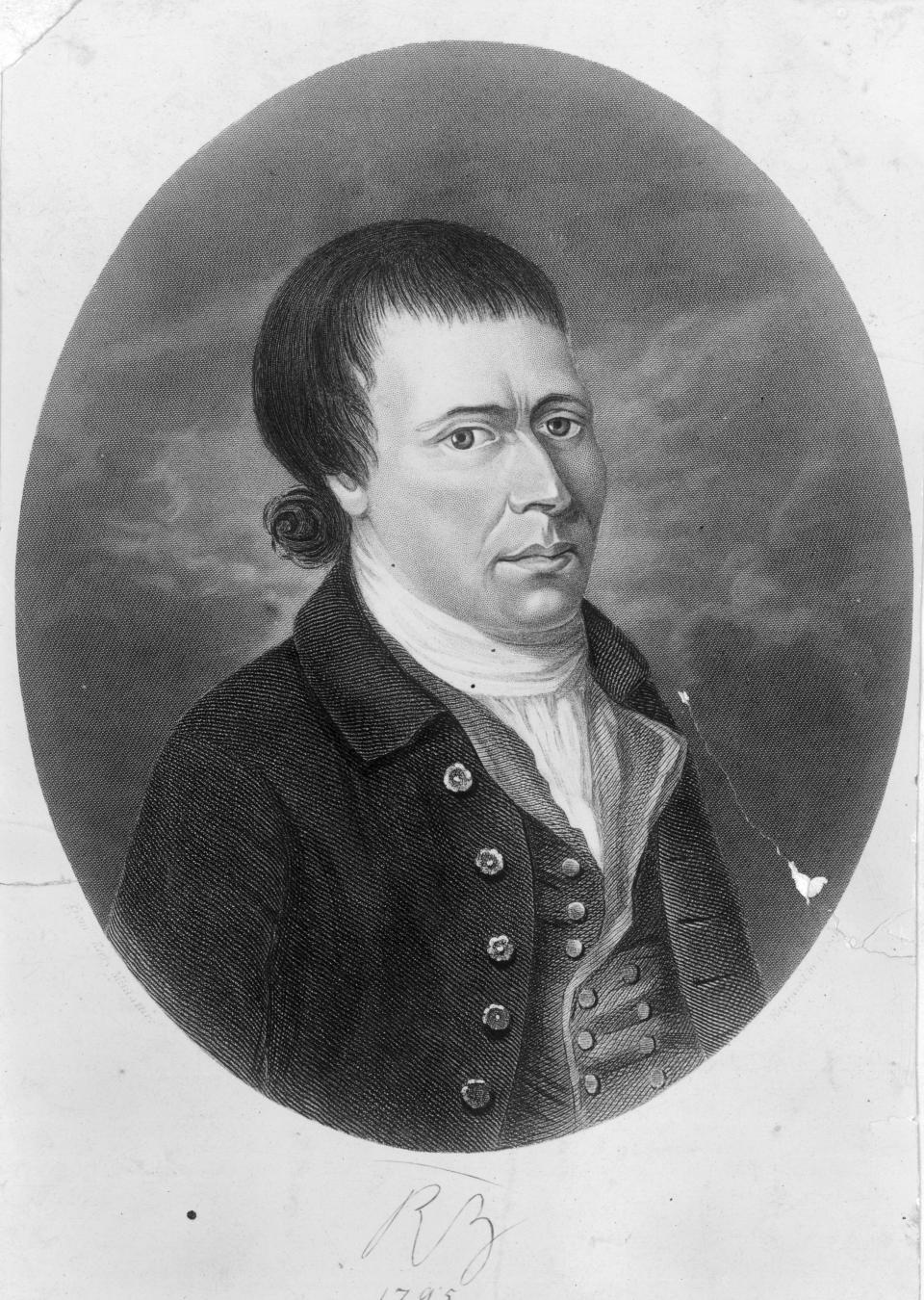 circa 1795: Scottish poet and writer of traditional Scottish folk songs Robert Burns (1759 - 1796). (Photo by Hulton Archive/Getty Images)