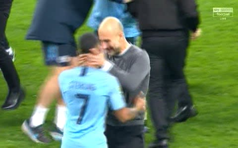 Sterling and Guardiola - Credit: Sky
