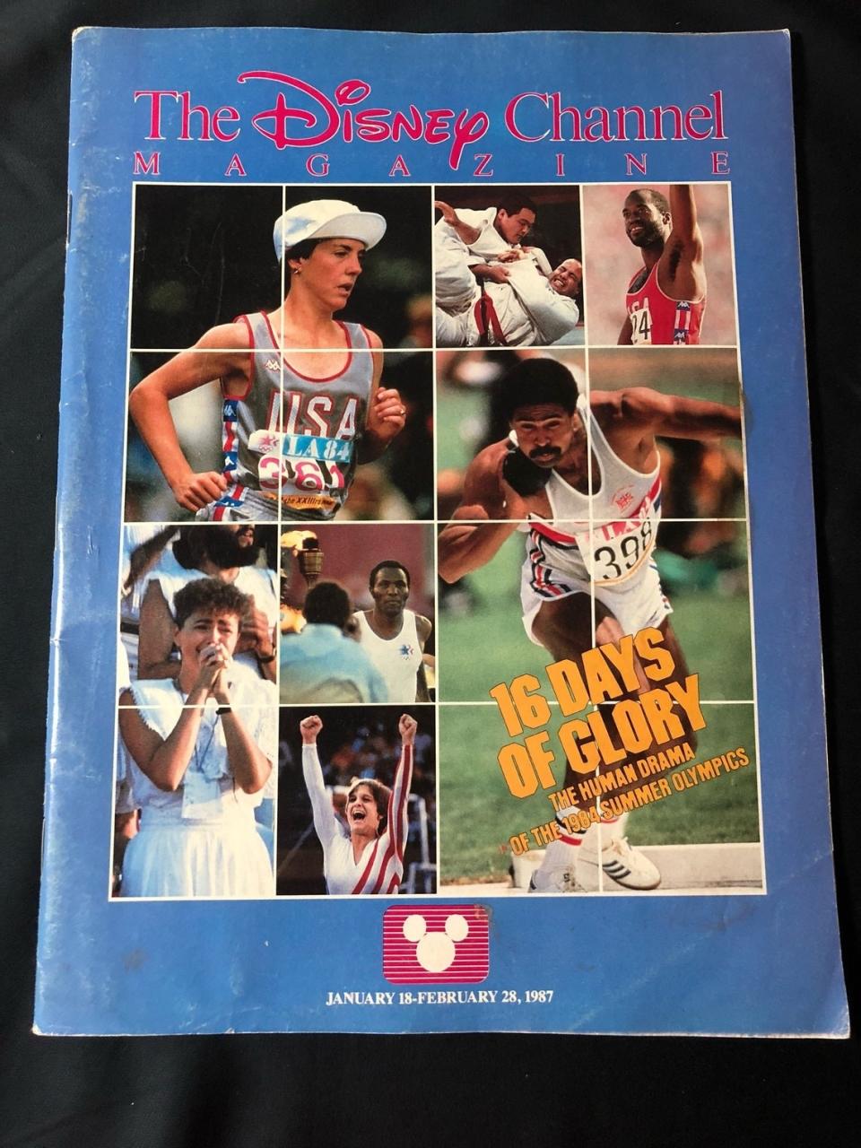 Disney Channel magazine featuring photos from the 1984 Olympics