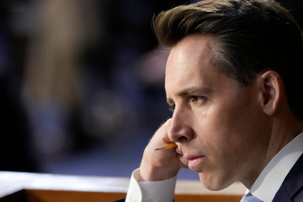 Sen Josh Hawley was asked to define ‘woman’, but seemed to only respond with more questions to the prompt than he could a clear definition.  (Getty Images)