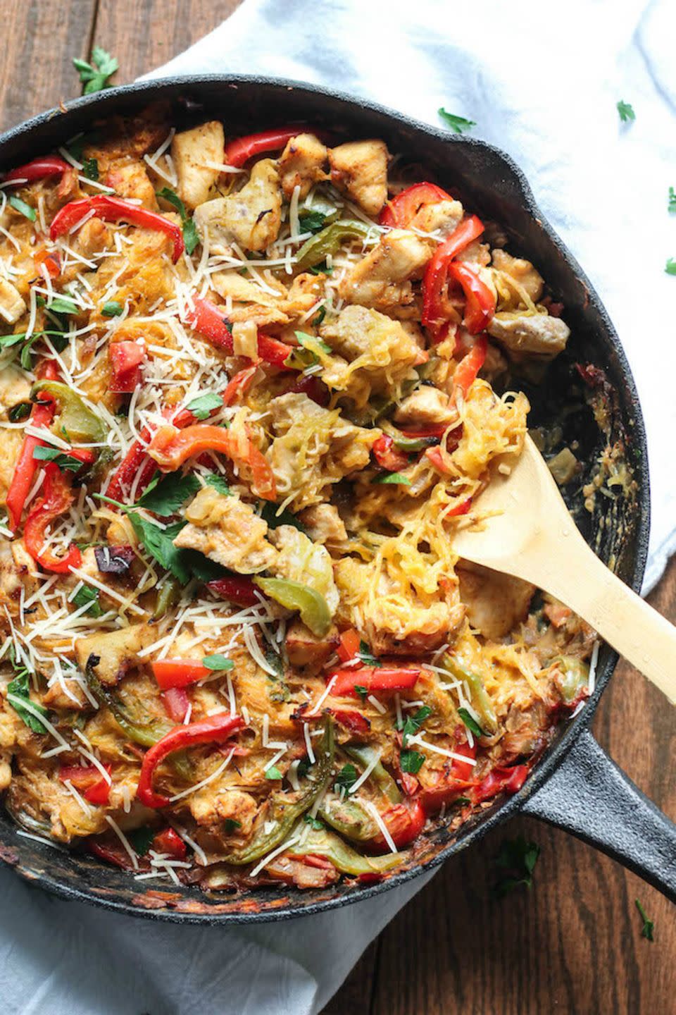 Cajun Chicken Spaghetti Squash Bake