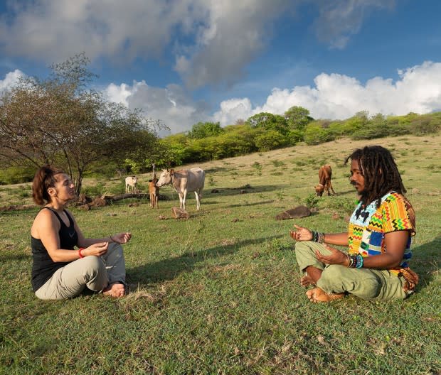 Yoga with Malique "King" Williams of <em>Amenta Wellness Journeys.</em><p>Carlo Raciti Photography</p>