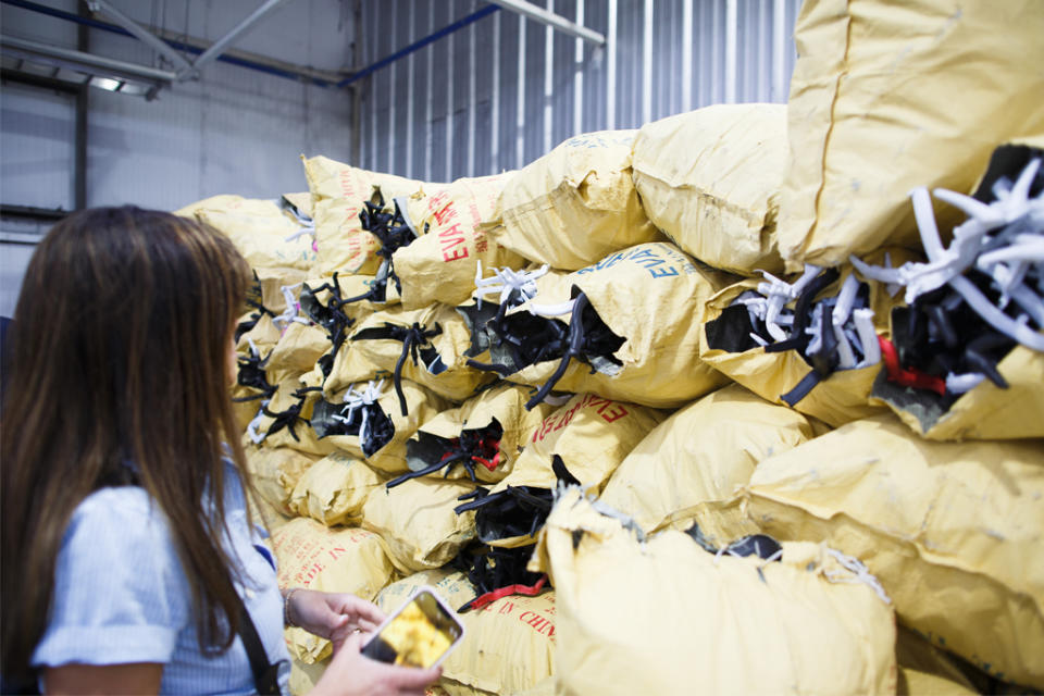 Blumaka collects foam scraps for recycling in its El Salvador factory. - Credit: Courtesy of Blumaka