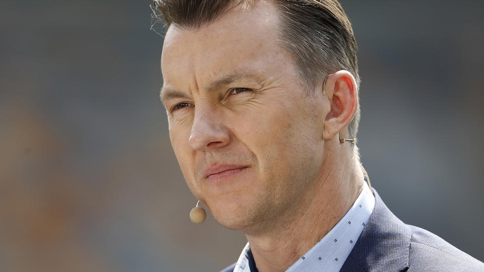 Brett Lee, pictured here in action as a cricket commentator.