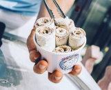 <p>Get ready for the food trend of the summer, rolled ice cream.<a rel="nofollow noopener" href="https://www.instagram.com/p/BTlVdppllu4/" target="_blank" data-ylk="slk:[Photo: Pan N Ice/ Instagram];elm:context_link;itc:0;sec:content-canvas" class="link "> [Photo: Pan N Ice/ Instagram]</a> </p>