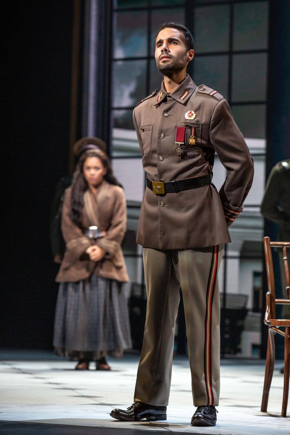 Brandon Delgado (Gleb) and Kyla Stone (Anya) are shown in the in North American Tour of the Broadway musical "Anastasia."