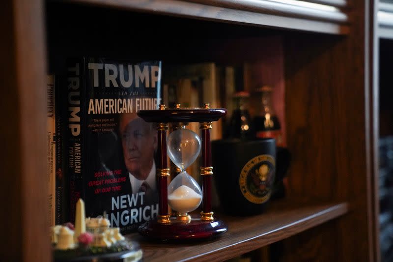 Memorabilia are displayed at the home of Trump supporter Camille Moore