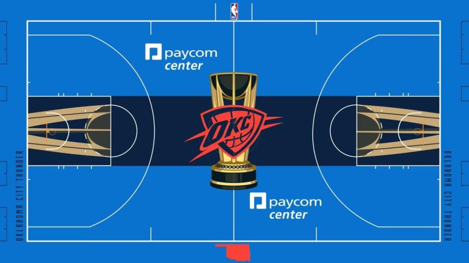 The Oklahoma City Thunder's In-State Tournament court will used for home games against the Golden State Warriors (Nov. 3) and the San Antonio Spurs (Nov. 14).