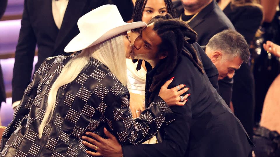 Jay-Z and Beyoncé during Sunday's Grammy ceremony. - Mike Blake/Reuters