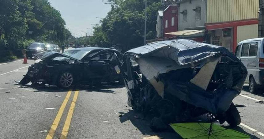 宜蘭五結鄉今天上午發生重大車禍，3車連環撞造成3死，其中一位嬤送 愛女上學未料雙雙遇上死劫。（圖／翻攝畫面）