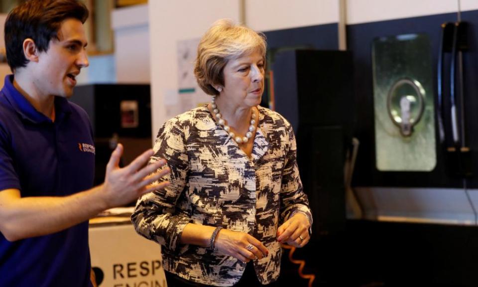 Theresa May visiting the Reece Group’s Armstrong Works in Newcastle, where she met staff and held a Q&A session