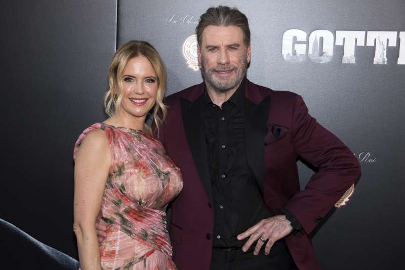 好萊塢巨星約翰屈伏塔（John Travolta）與妻子凱莉普烈斯東（Kelly Preston）（AP）