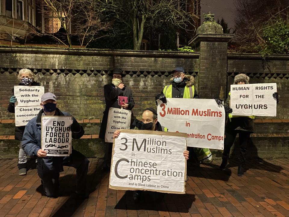 Andrew had been protesting outside a Chinese embassy building in Hampstead.