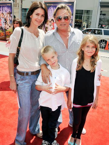 <p>Kevin Winter/Getty</p> Don Johnson, Kelley Phleger and kids Jasper and Atherton arrive at the premiere of Warner Bros.' "Shorts" on August 15, 2009 in Los Angeles, California.