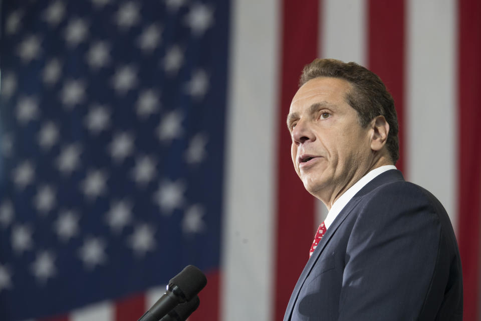 New York Gov. Andrew Cuomo at a June rally. (Photo: AP/Mary Altaffer)