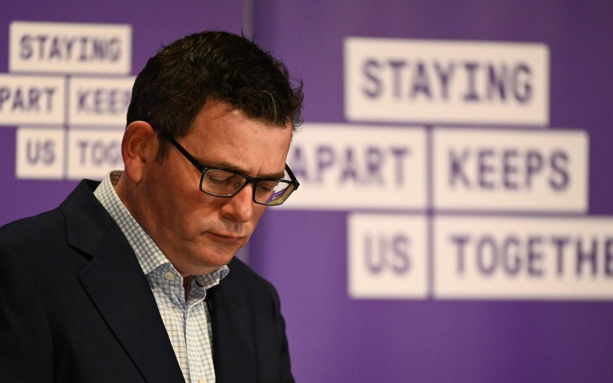 Victoria's state premier Daniel Andrews announces new restrictions to curb the spread of the virus - WILLIAM WEST/AFP