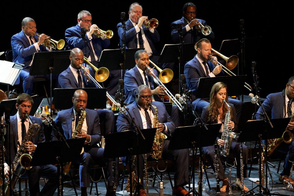 The Tuesday Musical season in Akron will end Saturday with the Jazz at the Lincoln Center Orchestra, led by famed trumpeter Wynton Marsalis.