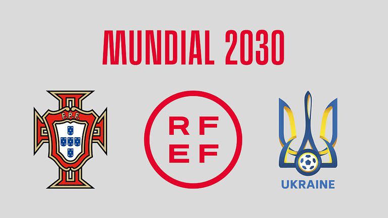 05/10/2022 Nuevo logo de la candidatura del Mundial de 2030 con la incorporación de Ucrania ESPAÑA EUROPA DEPORTES MADRID RFEF