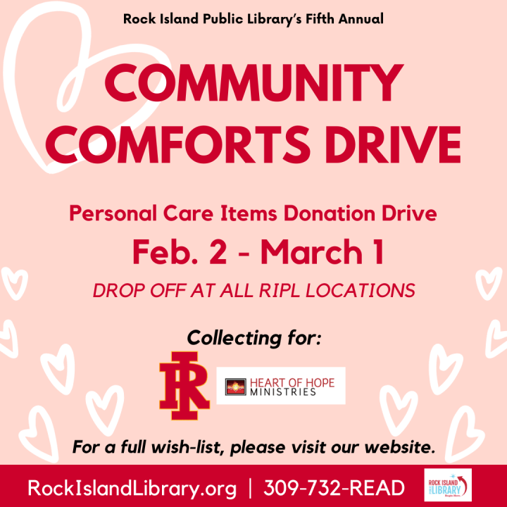 Community Comforts Drive (Rock Island Public Library)