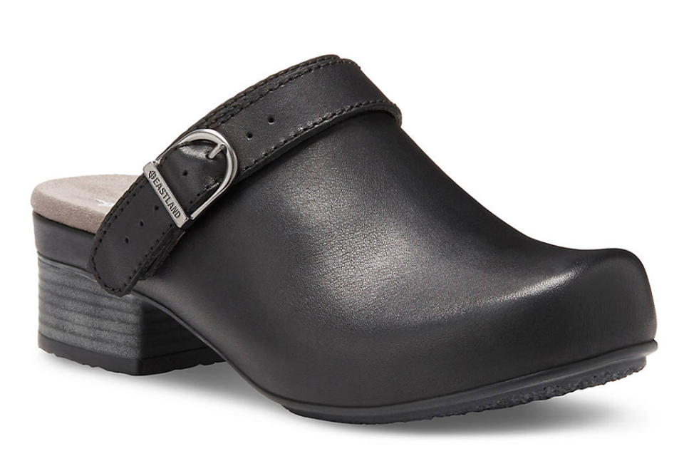 Eastland, black leather clog