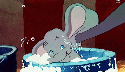 dumbo getting a bath