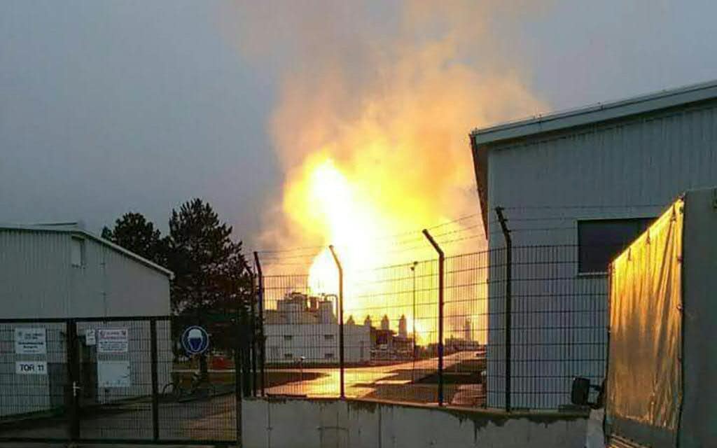 The blast at the plant in Baumgarten an der March, east of Vienna - AFP