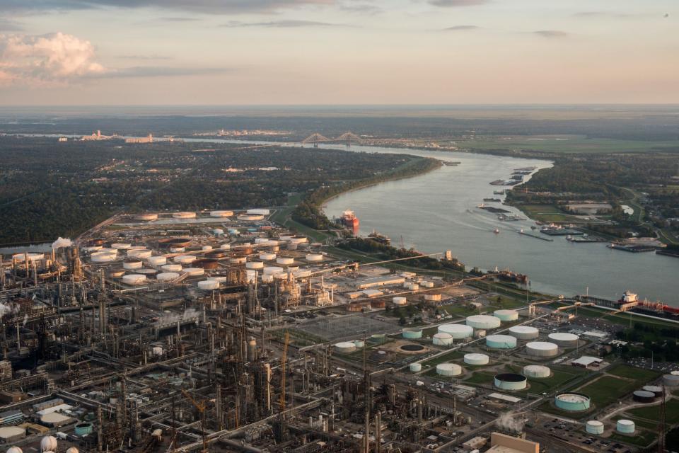 Chemical plants and factories line the roads and suburbs of the area known as 'Cancer Alley' October 15, 2013.