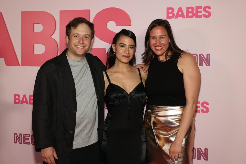 Josh Rabinowitz, left, Ilana Glazer and Susie Fox at the New York premiere of "Babes" earlier this month.