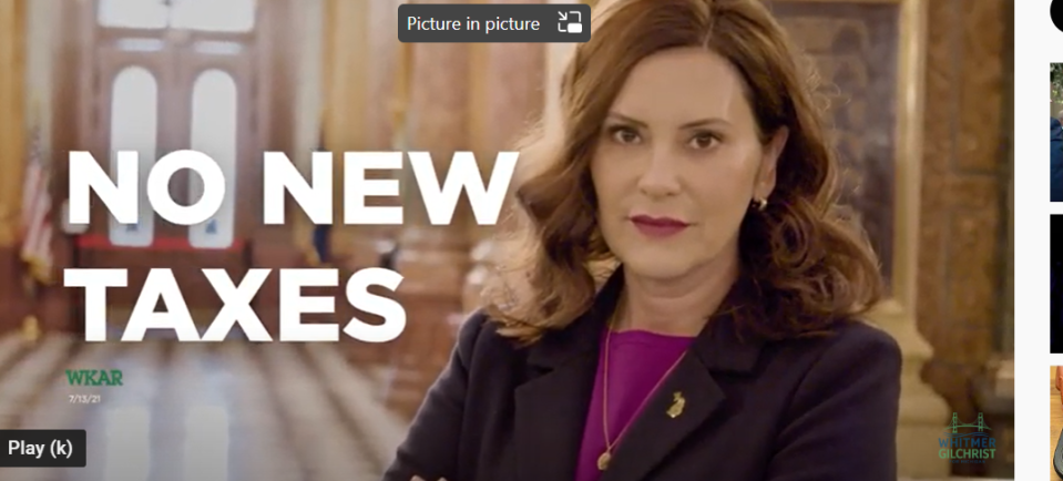 Gov. Gretchen Whitmer's first campaign ad of 2022 touts her administration's accomplishments without raising taxes.