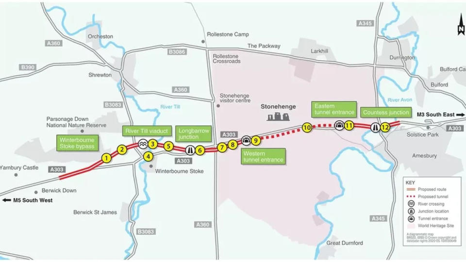 Map of proposed project (Highways England)