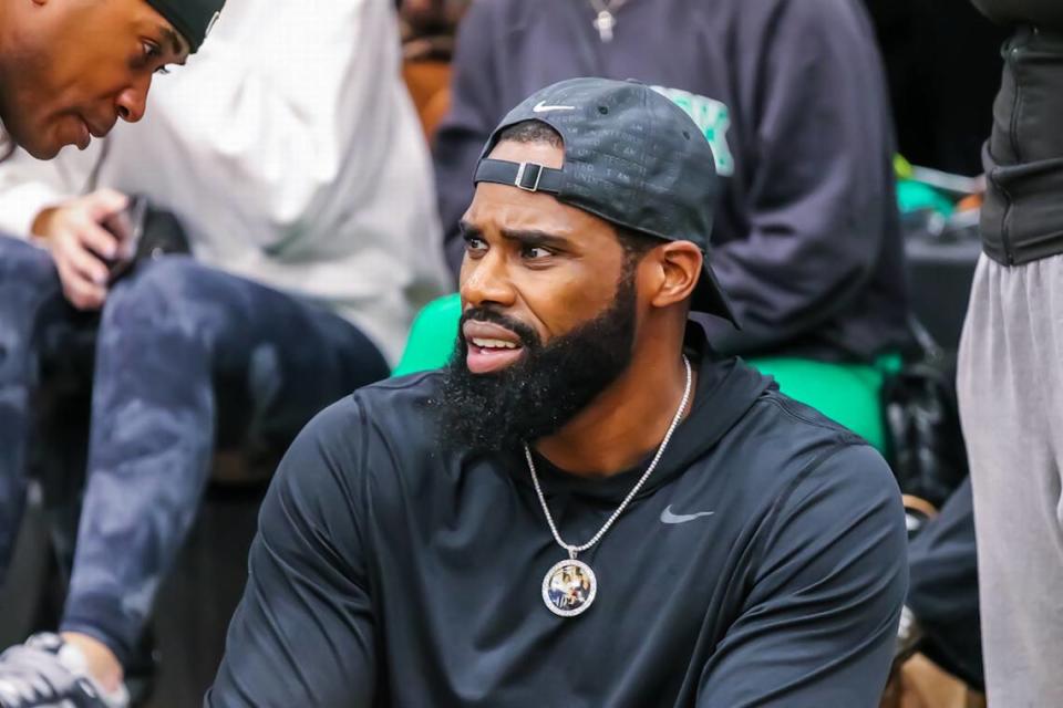 Former Providence High School and North Carolina Tar Heels’ star Antawn Jamison watched his son, A.J., play for the Myers Park High boys’ basketball team at a game this season.