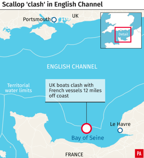 <em>The clash between the boats took place in the English Channel, close to France (PA)</em>