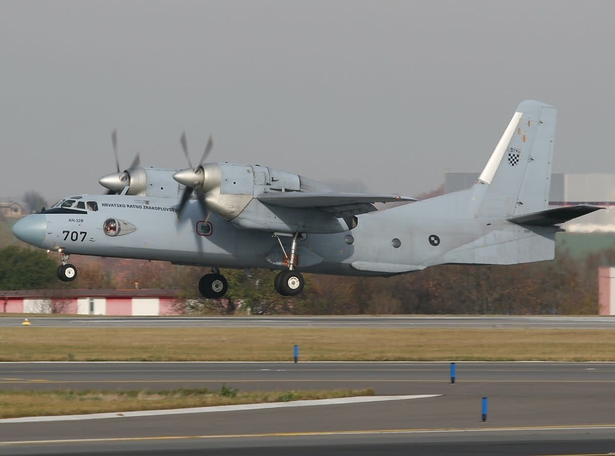 croatian air force an 32b transport plane at prague