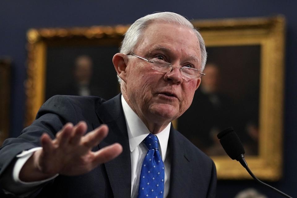 Attorney General Jeff Sessions testifies during a hearing before the Commerce, Justice, Science, and Related Agencies Subcommittee of the House Appropriations Committee: Alex Wong/Getty Images