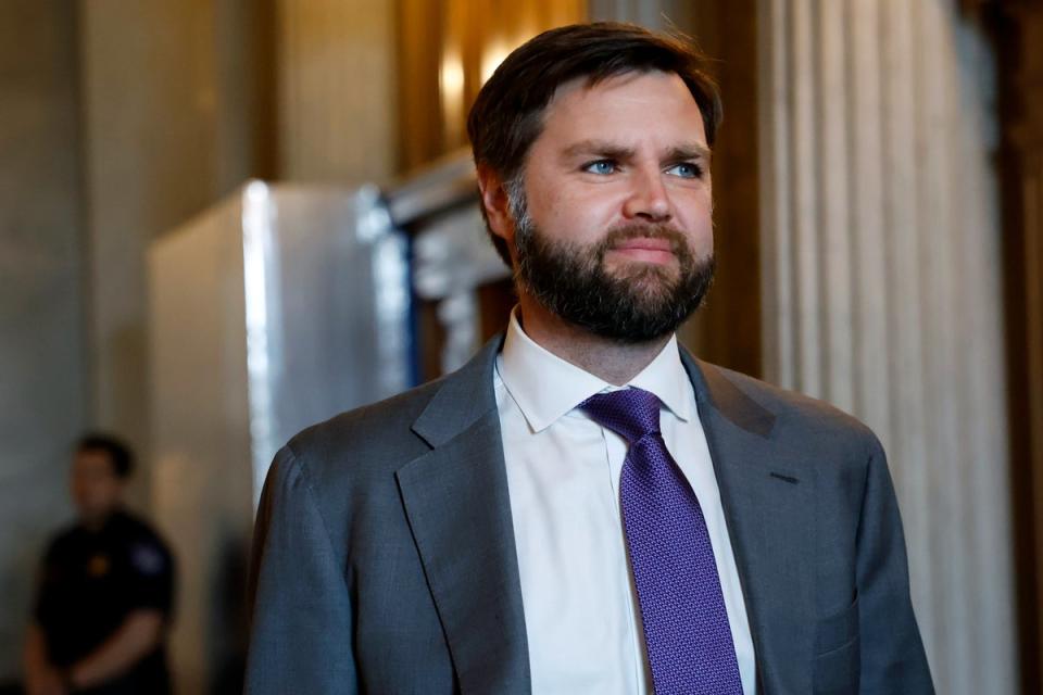 JD Vance is pictured in the Senate in June. The Ohio senator is one of three men thought to be still in the running to serve as Donald Trump’s running mate. (Getty Images)