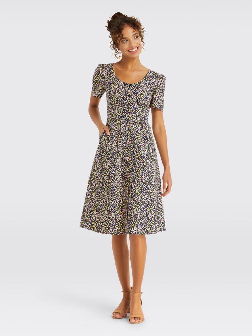 Floral Button Front Shirtdress (Credit: Draper James)