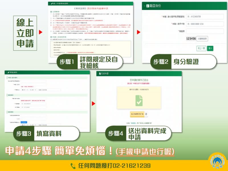 ▲房貸補貼申請4步驟，手機也能操作。（圖／內政部提供）