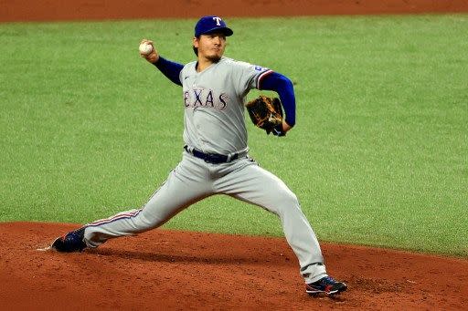 有原航平完勝大谷翔平。法新社