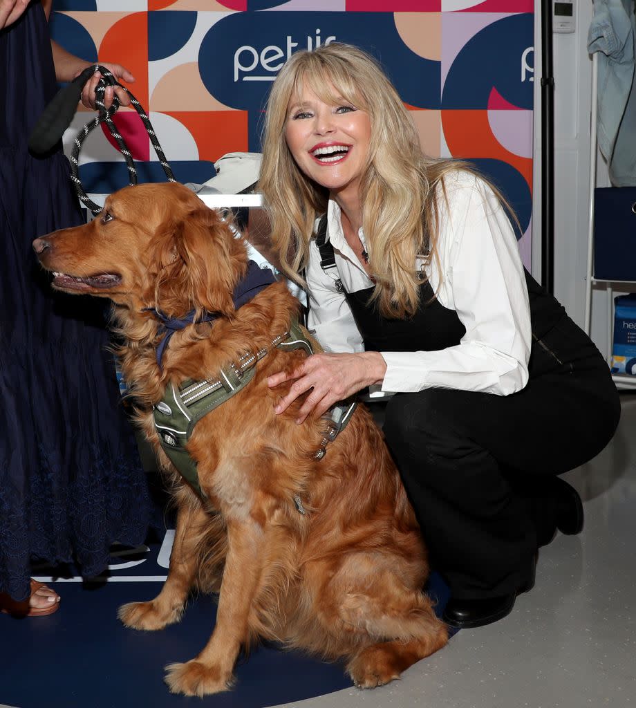 Christie Brinkley attends Pet Life Unlimited Furever Young Senior Dog Adoption Event In NYC at Animal Haven on May 23, 2023 in New York City