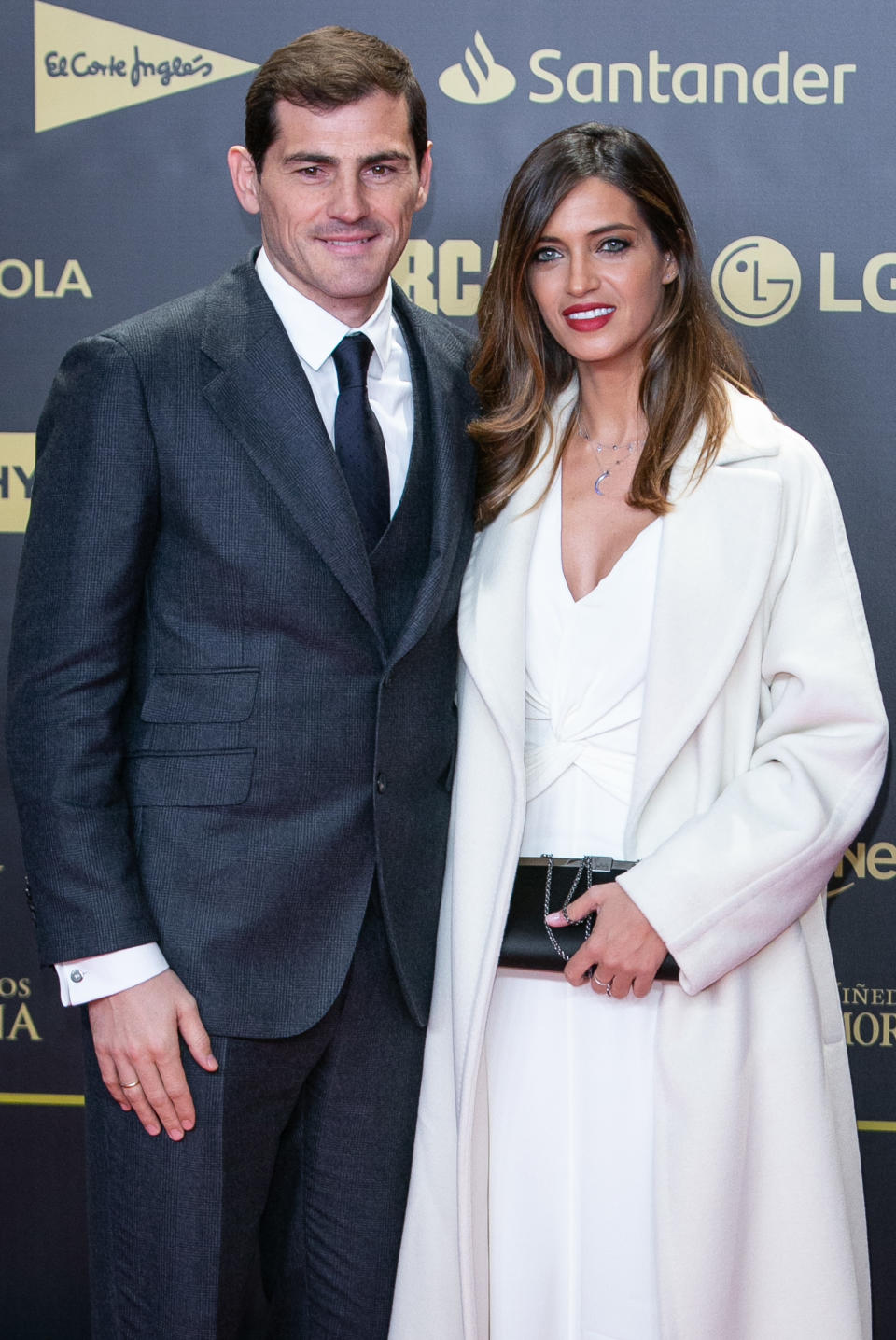 MADRID, SPAIN - DECEMBER 13:  (L-R) Iker Casillas and his wife Sara Carbonero attend the 80th Anniversay of 'Marca' Newspaper at Royal Palace on December 13, 2018 in Madrid, Spain.  (Photo by Paolo Blocco/WireImage)