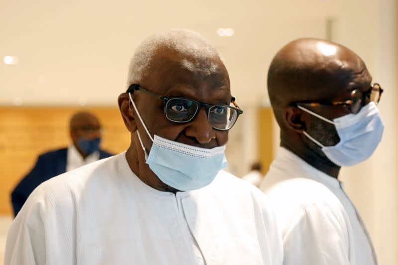 Former IAAF President Lamine Diack attends trial in Paris