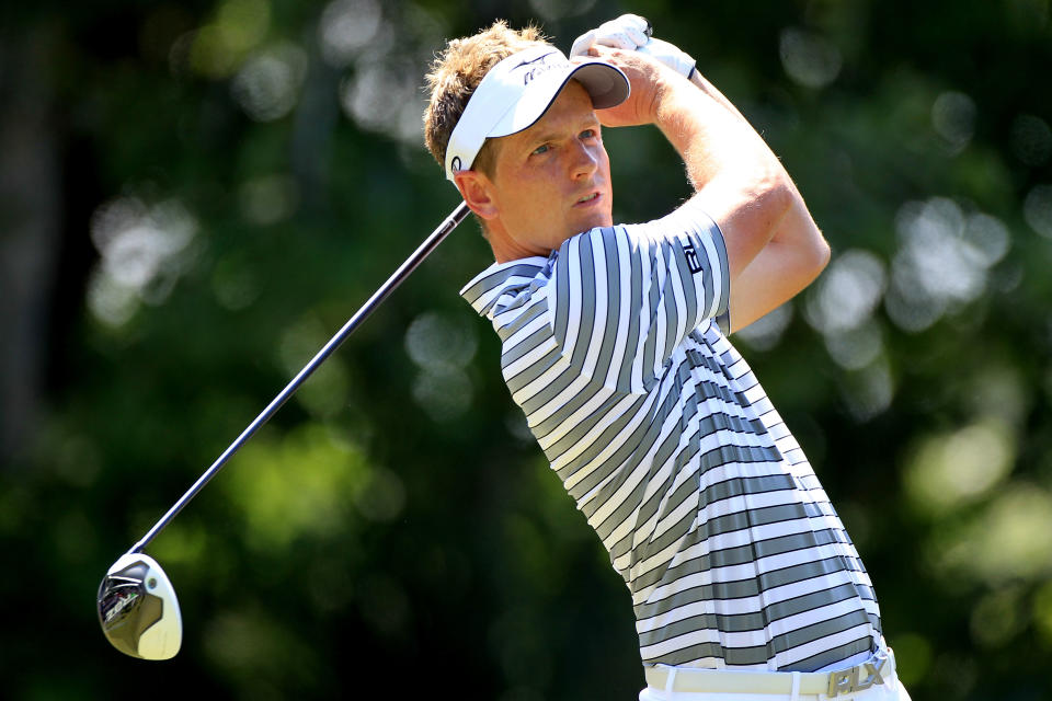 PONTE VEDRA BEACH, FL - MAY 10: Luke Donald of England hits his tee shot on the seventh hole during the first round of THE PLAYERS Championship held at THE PLAYERS Stadium course at TPC Sawgrass on May 10, 2012 in Ponte Vedra Beach, Florida. (Photo by Sam Greenwood/Getty Images)