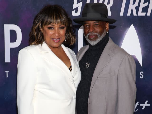 <p>David Livingston/Getty</p> LeVar Burton and his wife Stephanie Cozart Burton at the Los Angeles premiere of "Star Trek: Picard" on Feb. 9, 2023 in Hollywood, California.