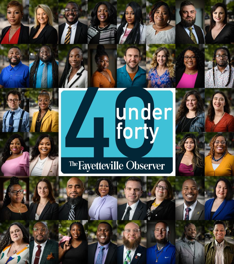 The Fayetteville Observer's 40 Under 40 Class of 2023 received their awards Tuesday at Fayetteville State University's Rudolph Jones Student Center.