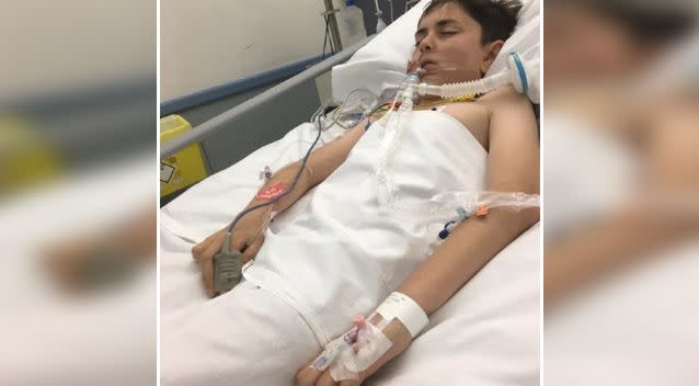 13-year-old Chase came close to dying from alcohol poisoning. Photo: Facebook / Jo Owen